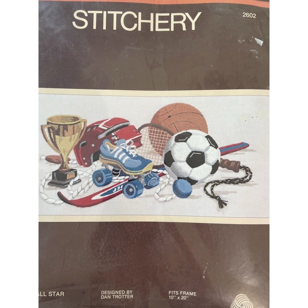 Vintage Sunset Stitchery‎ Crewel Embroidery Kit "All Star" Kit #2602 - NEW